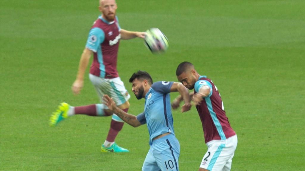 Aguero knocked Winston with his elbow